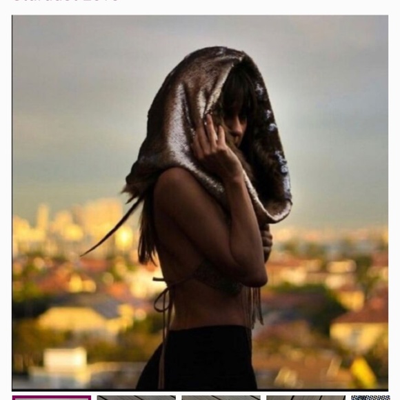 Stardust Love Sequin hoodie Infinity Scarf reversible - Picture 6 of 7